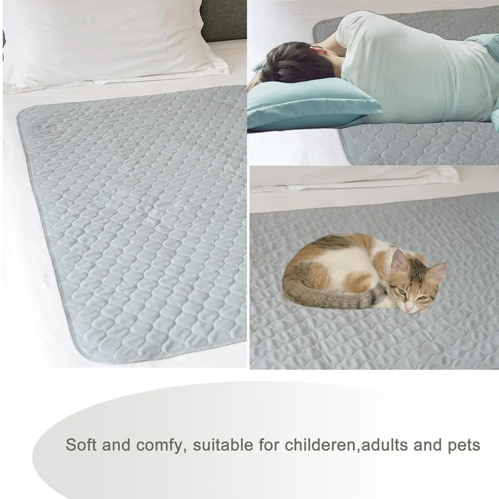 2 Pack Careboree Soft-Brushed Absorbent Washable Incontinence Underpads Leakproof Bed Pee Pads Waterproof Reusable 34X52 Fits Full Bed Durable Draw Sheet Mattress Protector