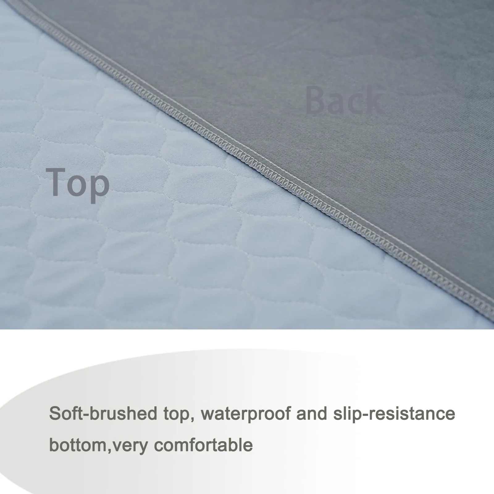 2 Pack Careboree Soft-Brushed Absorbent Washable Incontinence Underpads Leakproof Bed Pee Pads Waterproof Reusable 34X52 Fits Full Bed Durable Draw Sheet Mattress Protector