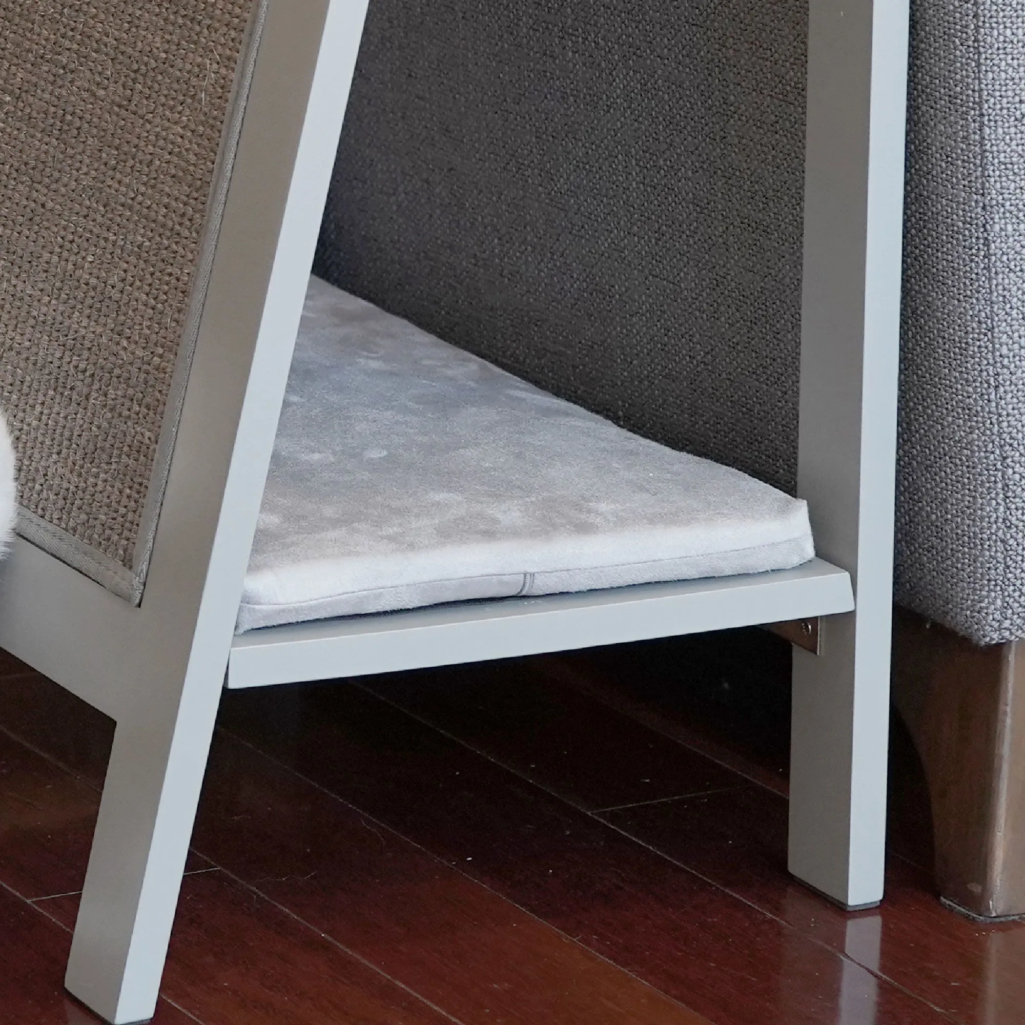 A-Frame Cat Bed and End Table - Smoke