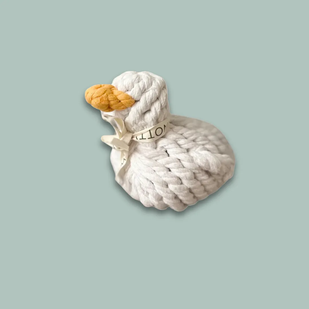 Agnes the White Duck Pet Squeaky Rope Toys