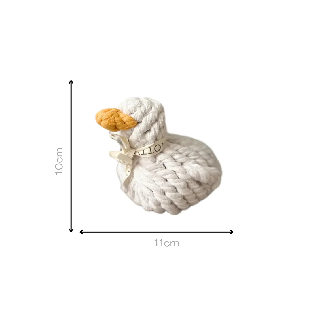 Agnes the White Duck Pet Squeaky Rope Toys