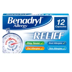 Benadryl Allergy Relief - 12 Capsules (A)