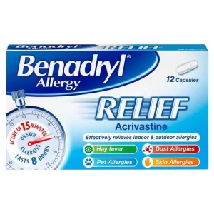Benadryl Allergy Relief Capsules - Pack of 12