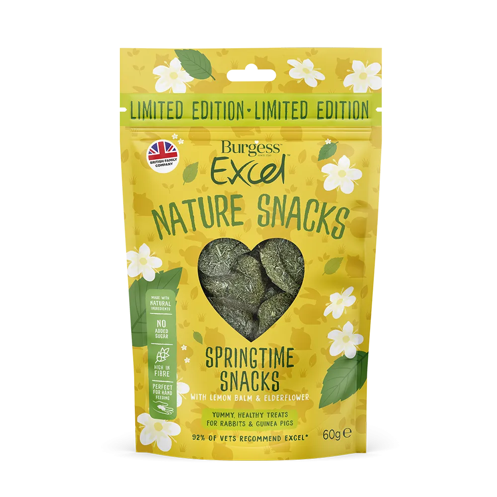 Burgess Excel Nature Snacks Springtime Snacks with Lemon Balm & Elderflower 60g