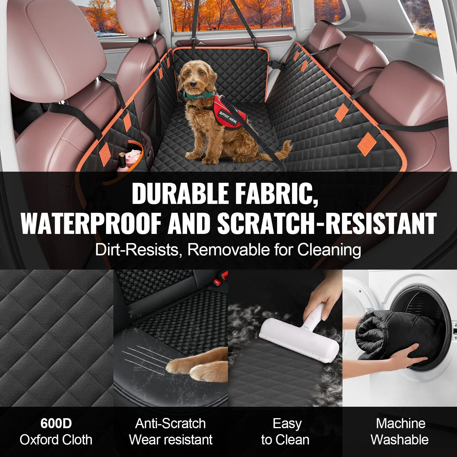 Dog Car Seat Cover Waterproof for Back Seat for SUV