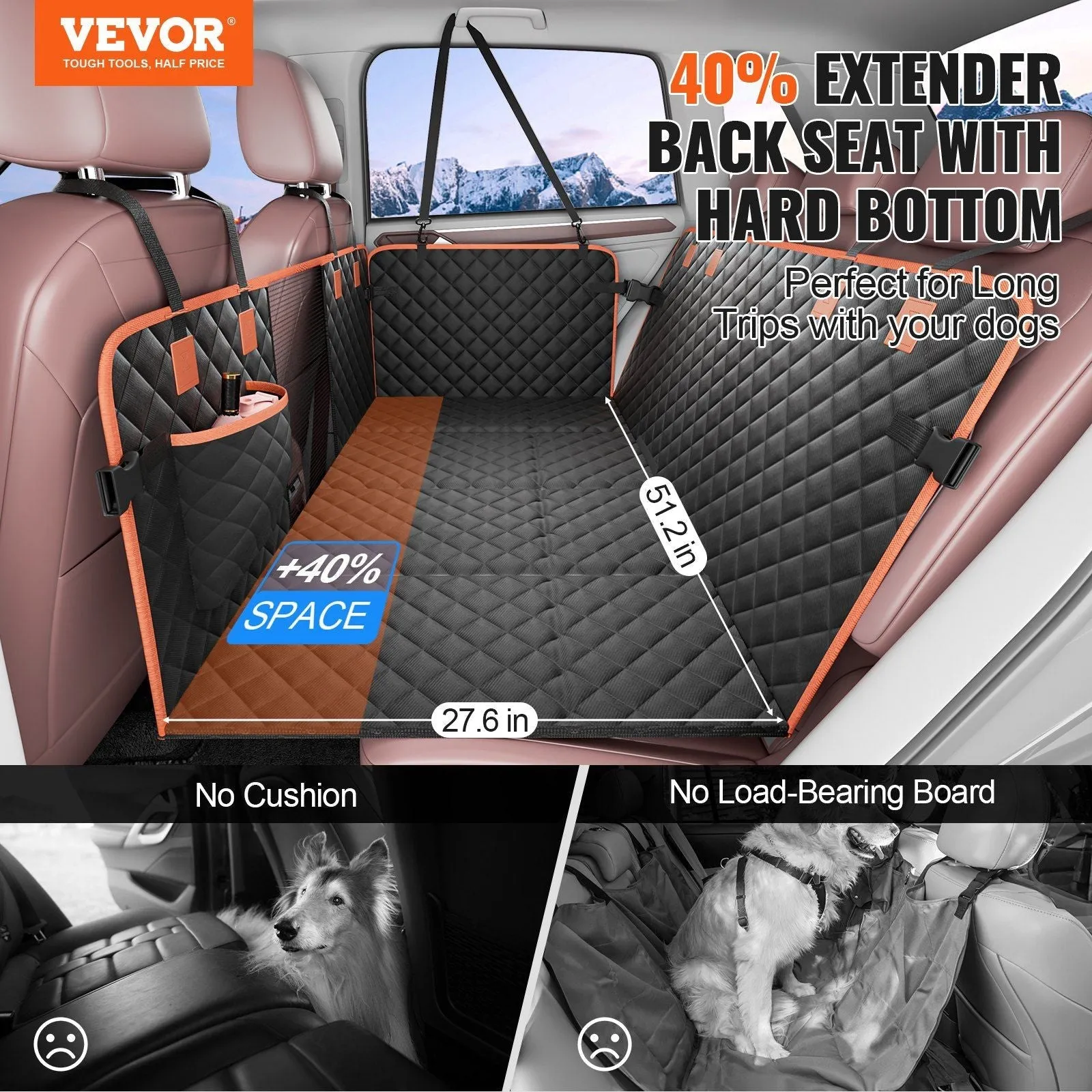 Dog Car Seat Cover Waterproof for Back Seat for SUV