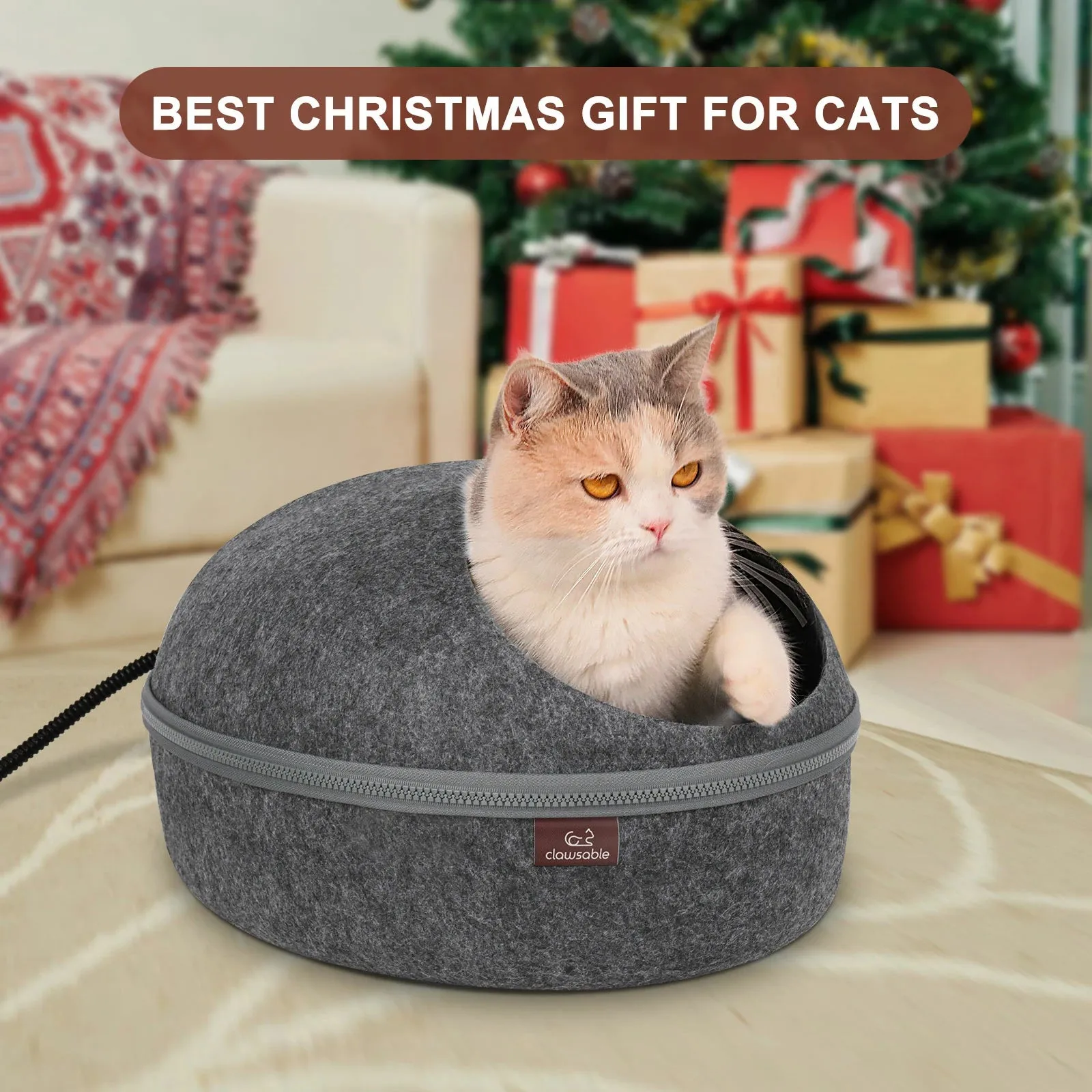 Egg Felt Heated Cat Cave
