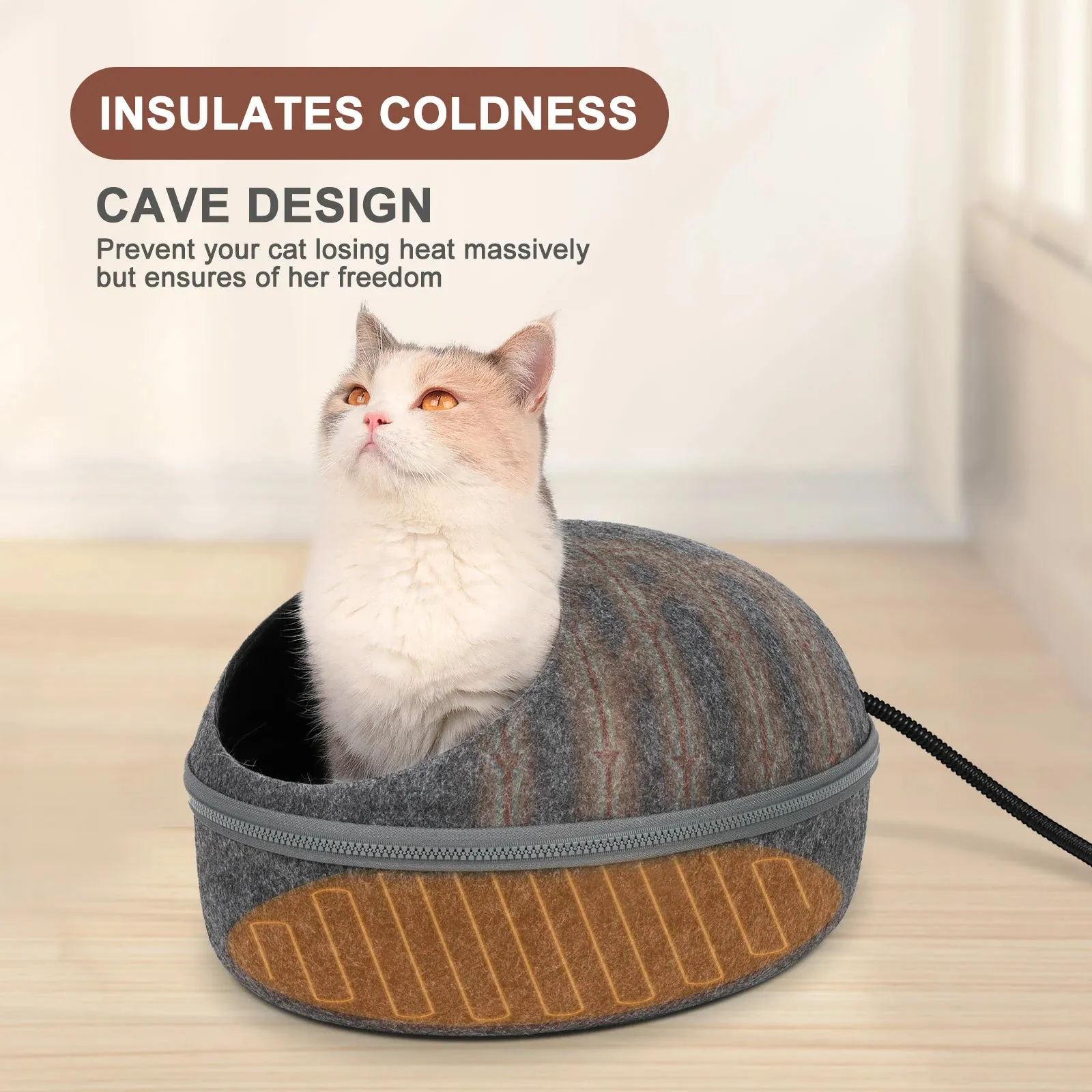 Egg Felt Heated Cat Cave