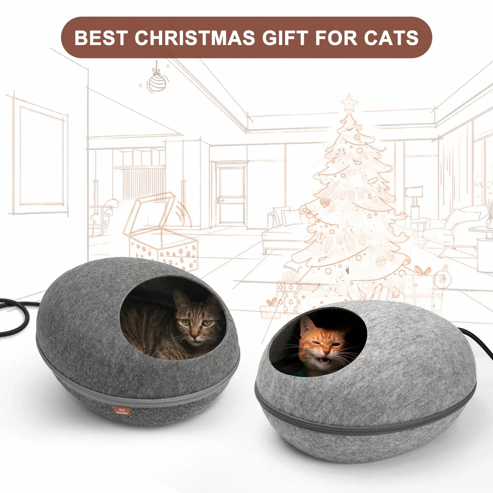 Egg Felt Heated Cat Nest