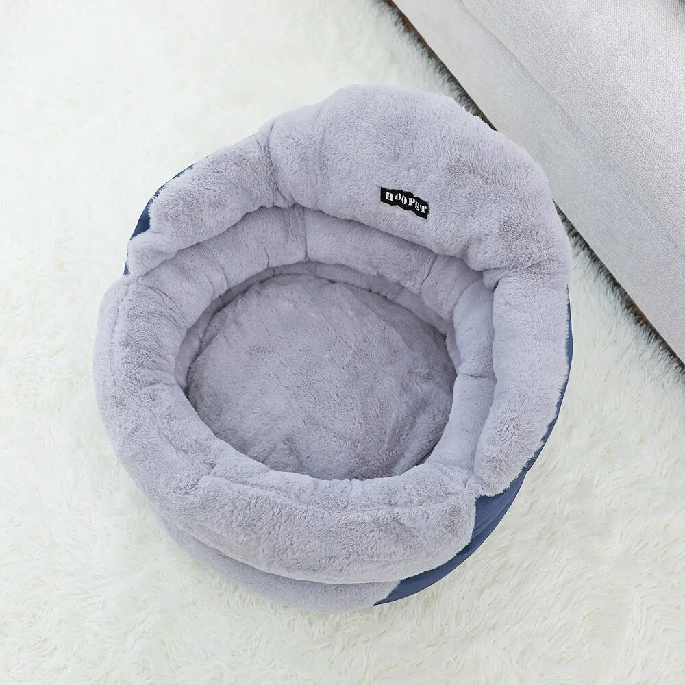 Fiber Dog Bed: Winter Warm Pet Heated House for Small Puppy and Cats.Hand Wash | Cozy Kennel with Sleeping Bag Nest