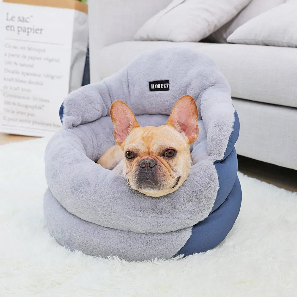 Fiber Dog Bed: Winter Warm Pet Heated House for Small Puppy and Cats.Hand Wash | Cozy Kennel with Sleeping Bag Nest
