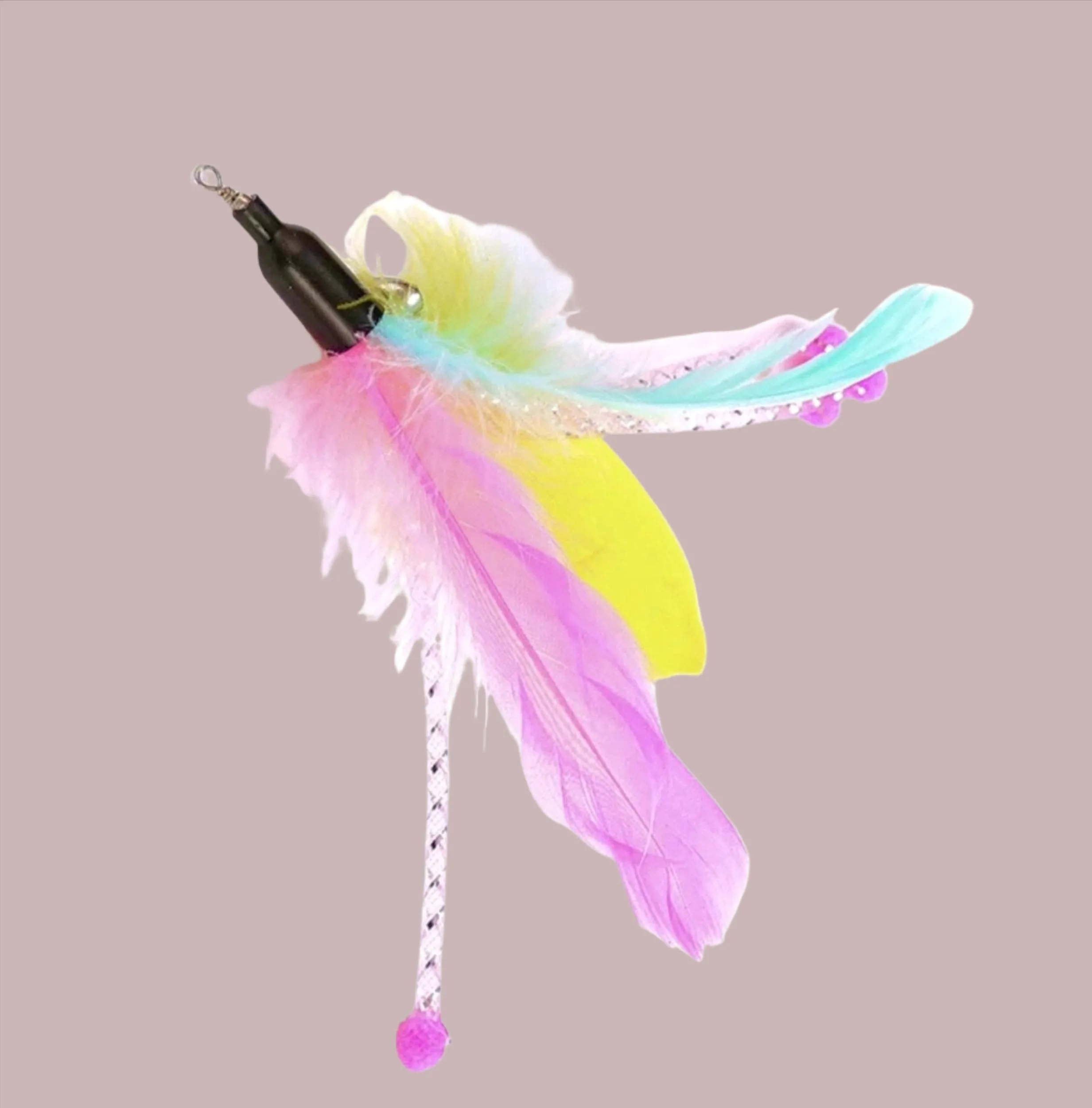 FurPrize!  Pom Pom Fairy Cat Toy Wand Feather Refill 🥧