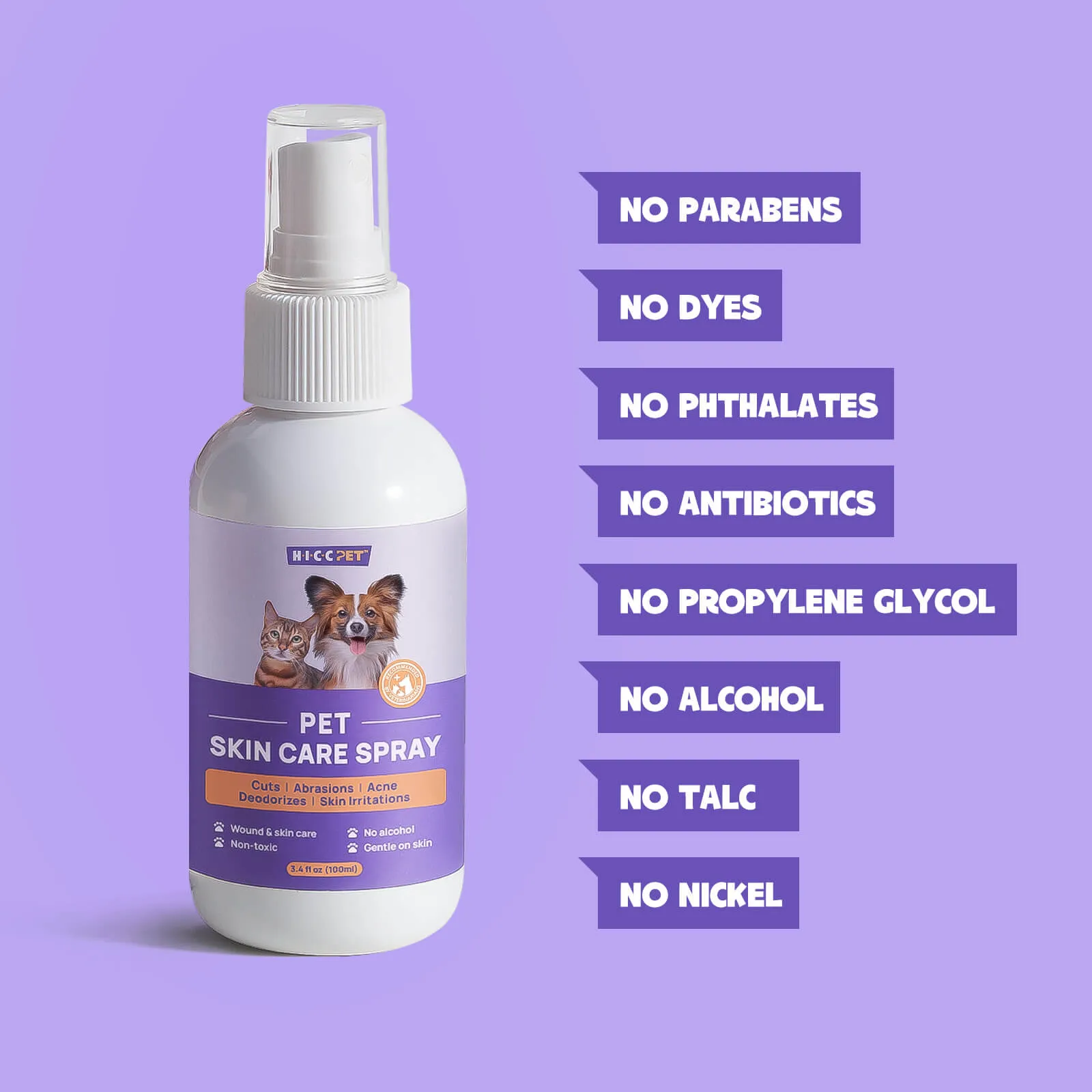 HICC Pet® Pet Skin Care Spray For Dogs, 3.4 Fl Oz