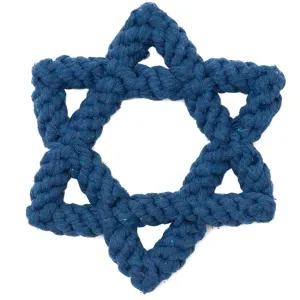 Jax & Bones Star of David Rope Dog Toy - Blue