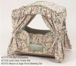 Mauve & Sage Floral Canopy Bed