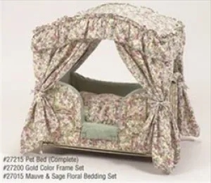 Mauve & Sage Floral Canopy Bed