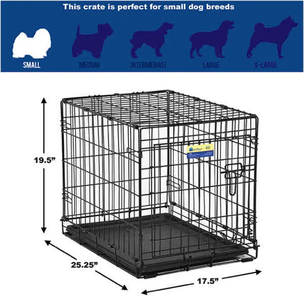 MidWest Contour Dog Crate Single Door, 24-in