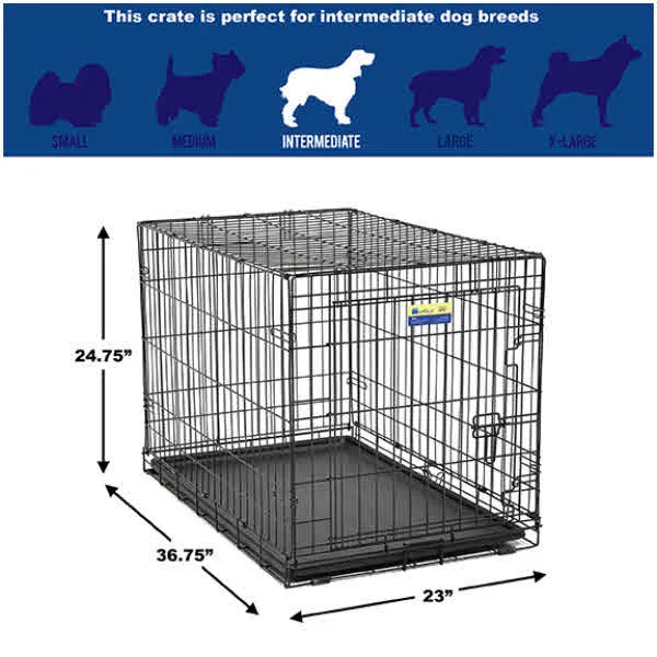 MidWest Contour Dog Crate Single Door, 36-in