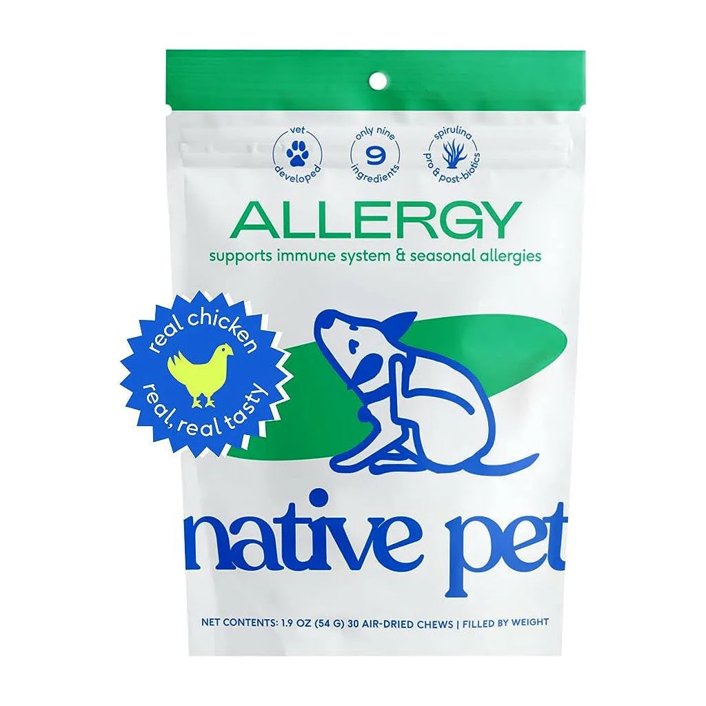 Native Pet Allergy Seasonal Skin Allergies Supplement for Dogs