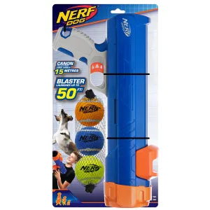 Nerf 16" Blaster with 2.5inch Non-Squeak Tennis Ball 3 Pack Dog Toy