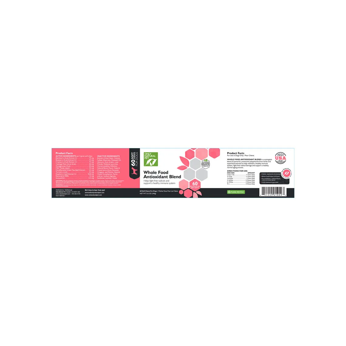 Only Natural Pet Whole Food Blend Antioxidants for Dogs Soft Chews