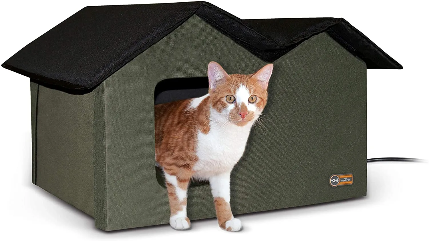 Outdoor Heated Cat House - Extra-Wide - Red - 26.5" x 15.5" x 21.5"