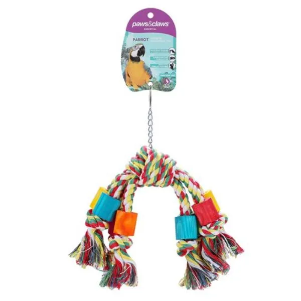 Parrot Rope Dangler Toy - 22cm x 8cm