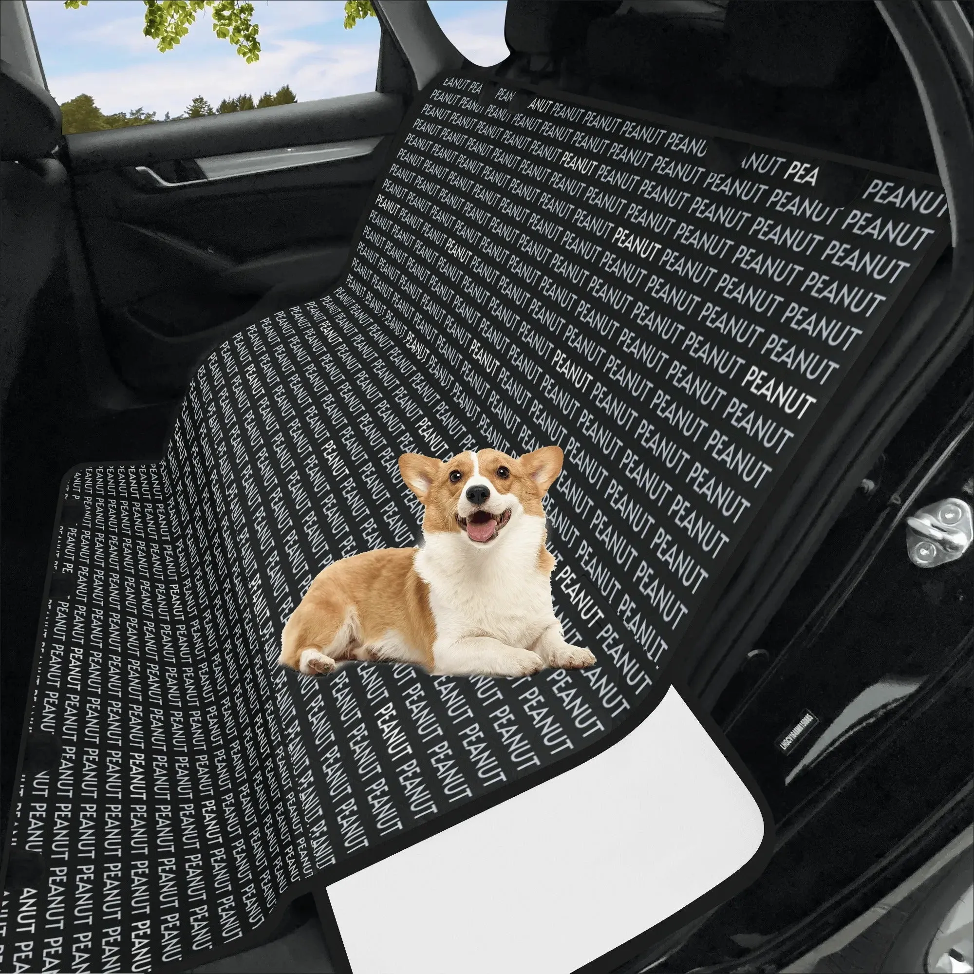 Personalized Dog's Name Ombre and Black Hammock Dog Car Seat Cover