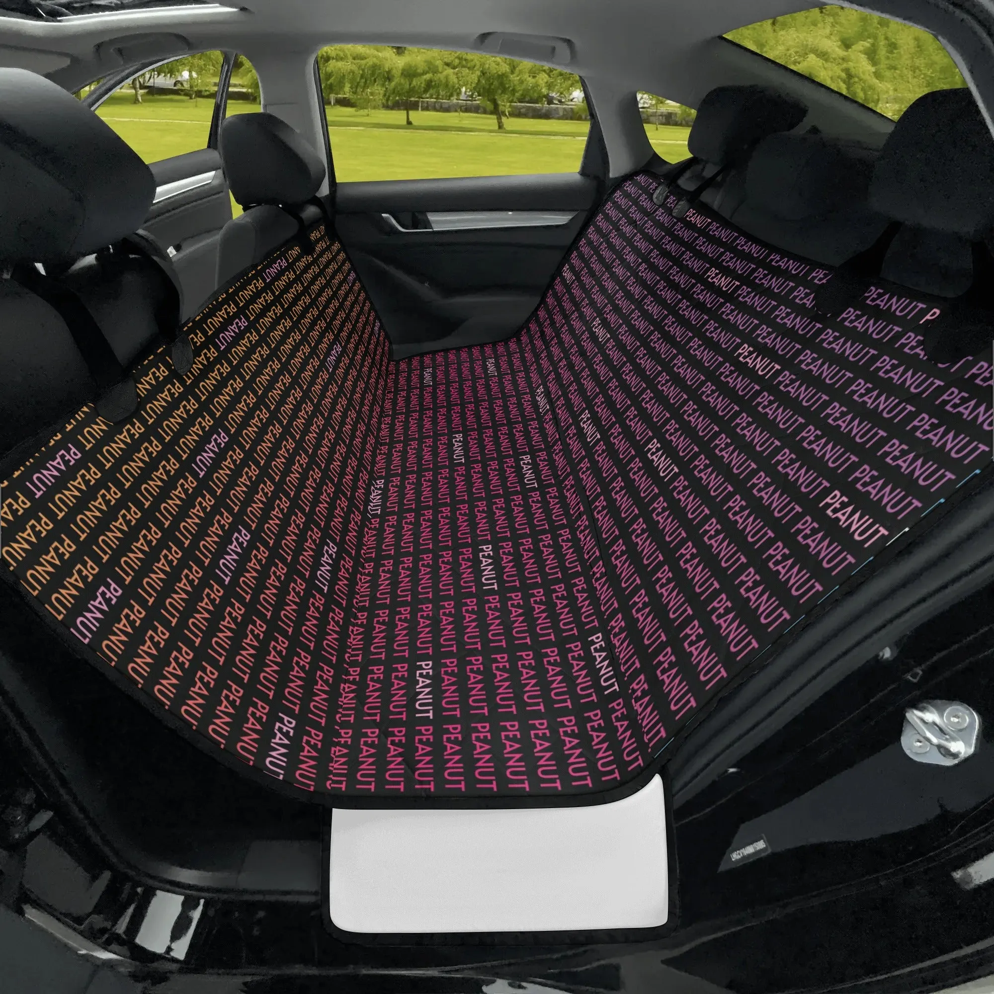 Personalized Dog's Name Ombre and Black Hammock Dog Car Seat Cover