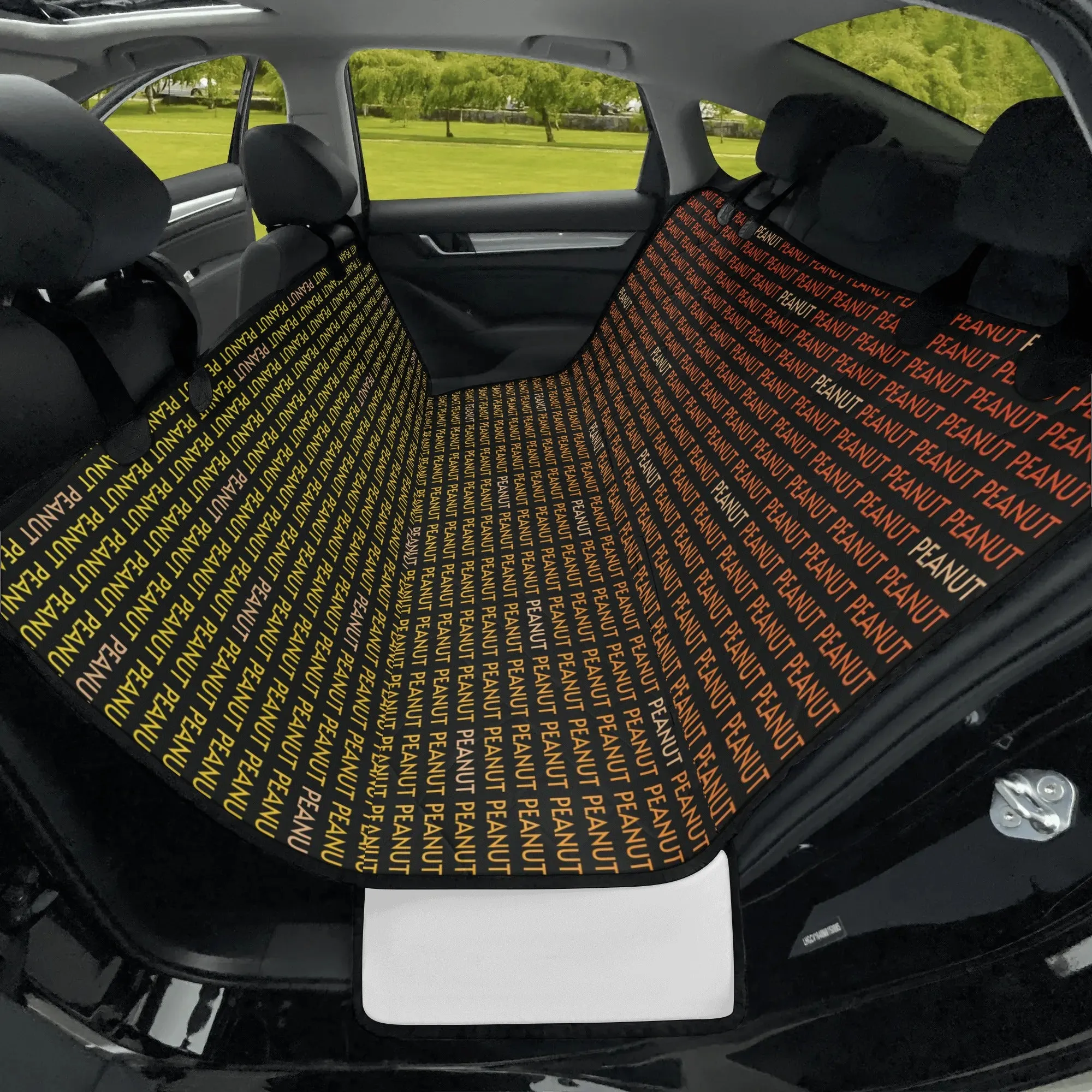 Personalized Dog's Name Ombre and Black Hammock Dog Car Seat Cover