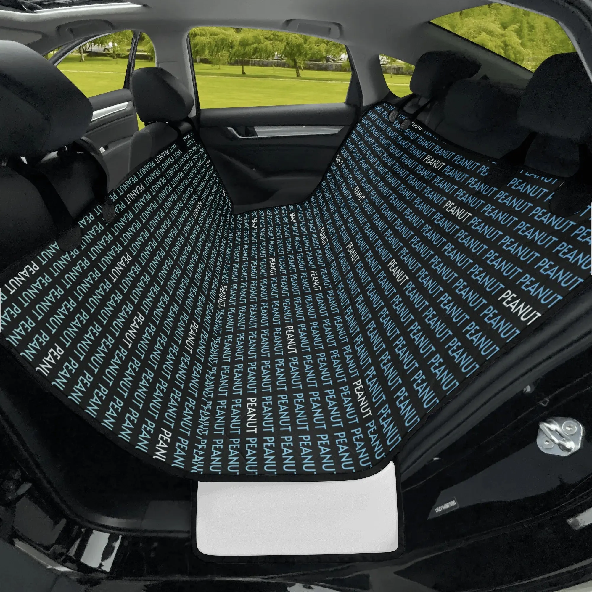 Personalized Dog's Name Ombre and Black Hammock Dog Car Seat Cover
