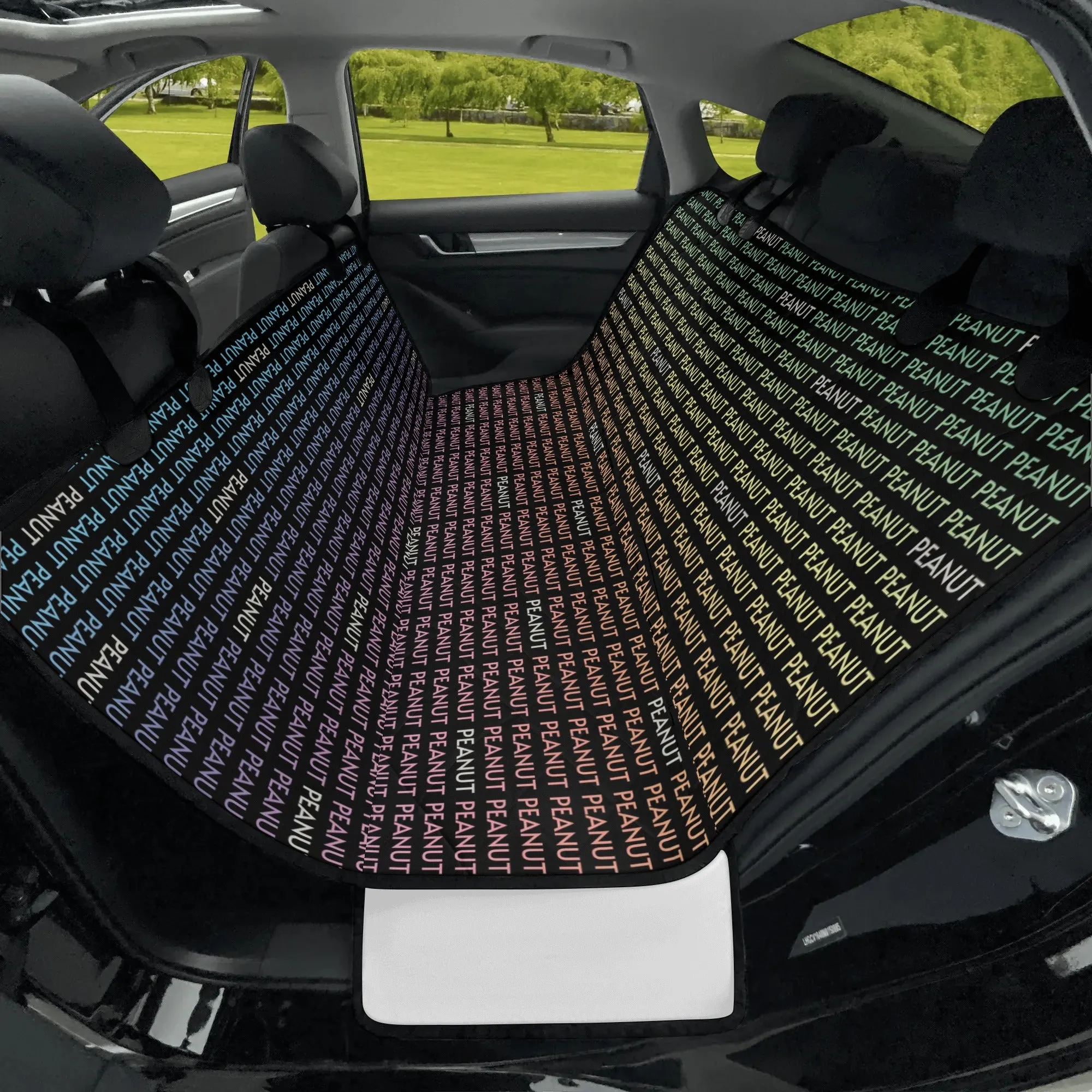 Personalized Dog's Name Ombre and Black Hammock Dog Car Seat Cover
