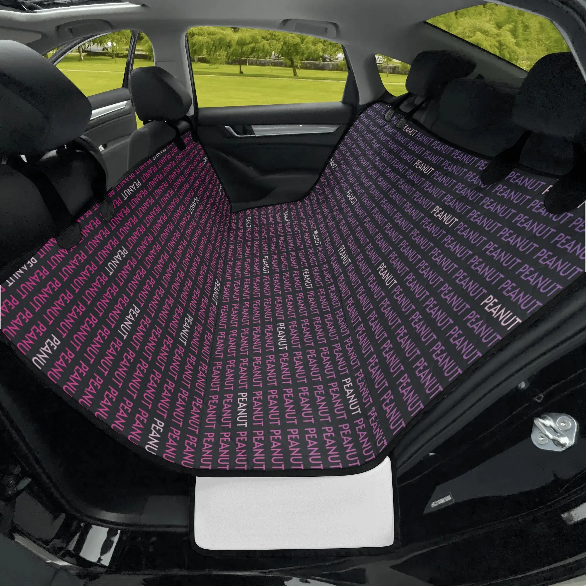 Personalized Dog's Name Ombre and Black Hammock Dog Car Seat Cover