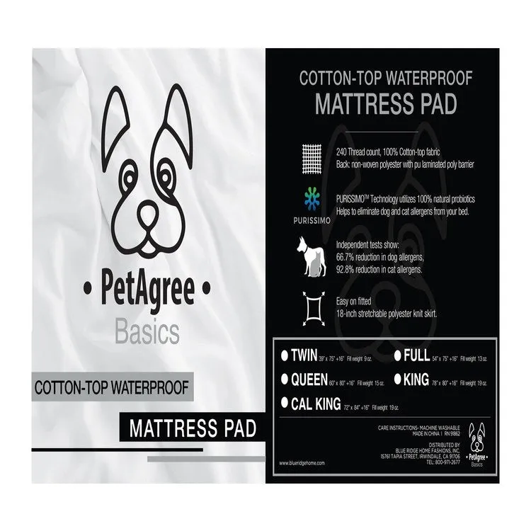 Pet Agree Polyester-Filled Waterproof King Mattress Pad