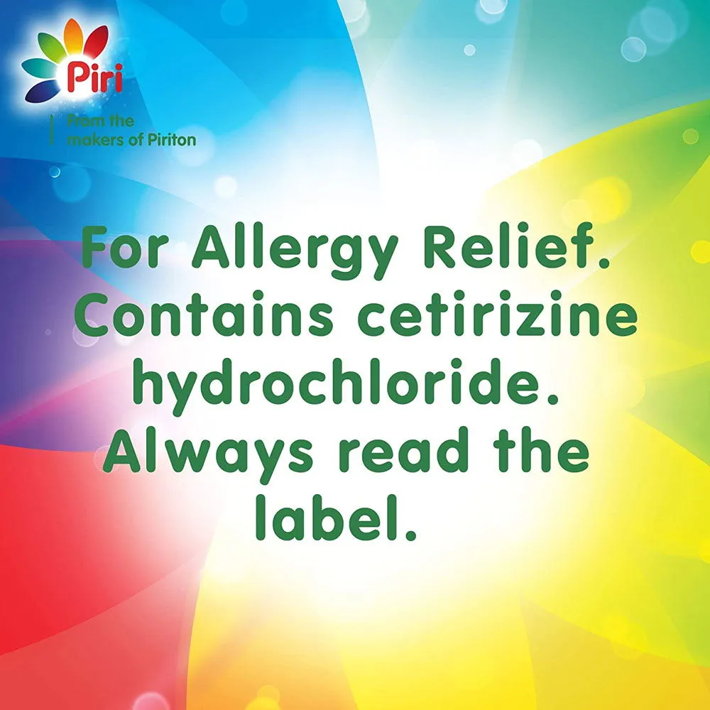 Piriteze Tablets Antihistamine Cetirizine Allergy Relief 14 Tablets