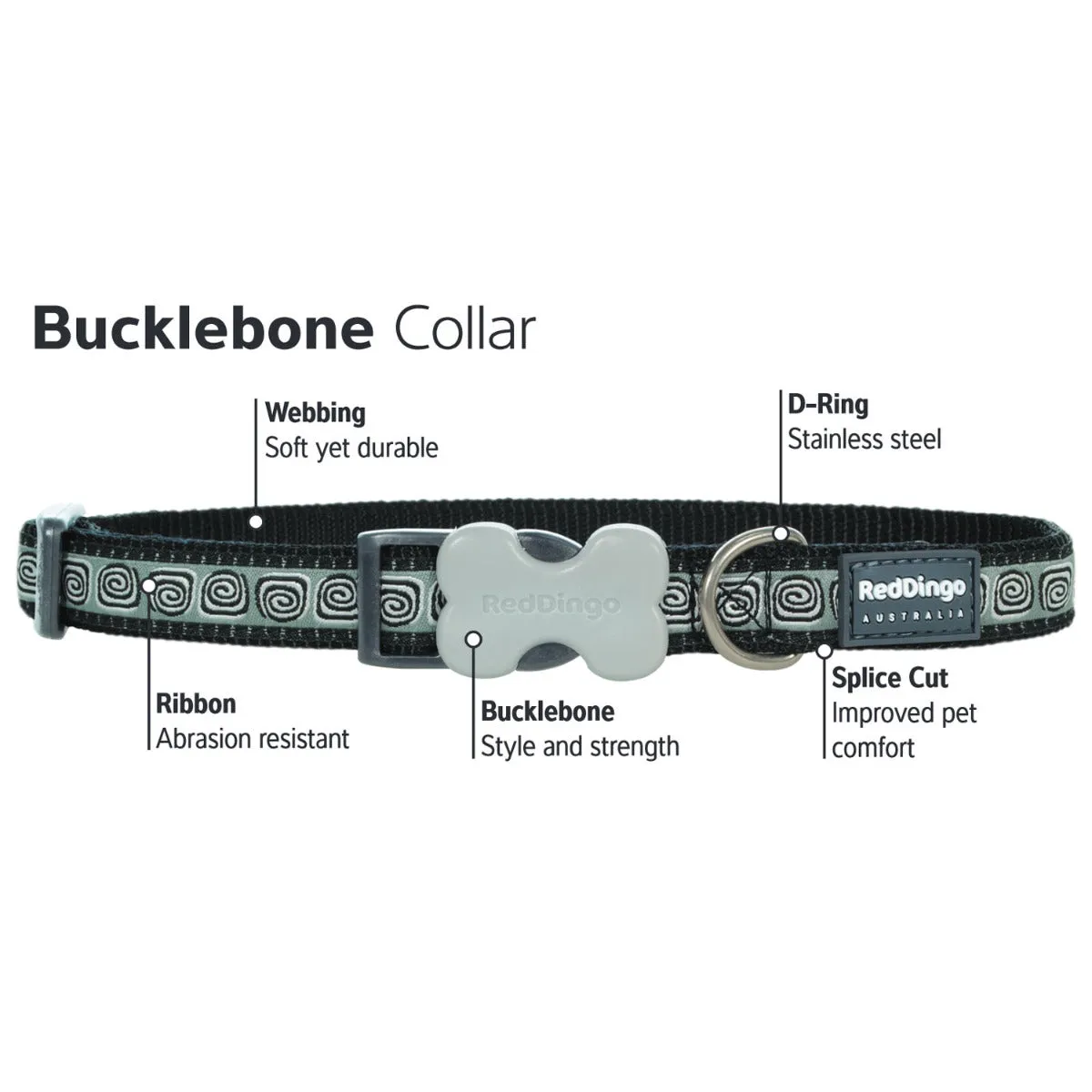 Reflective Bones Lime Green Dog Collar