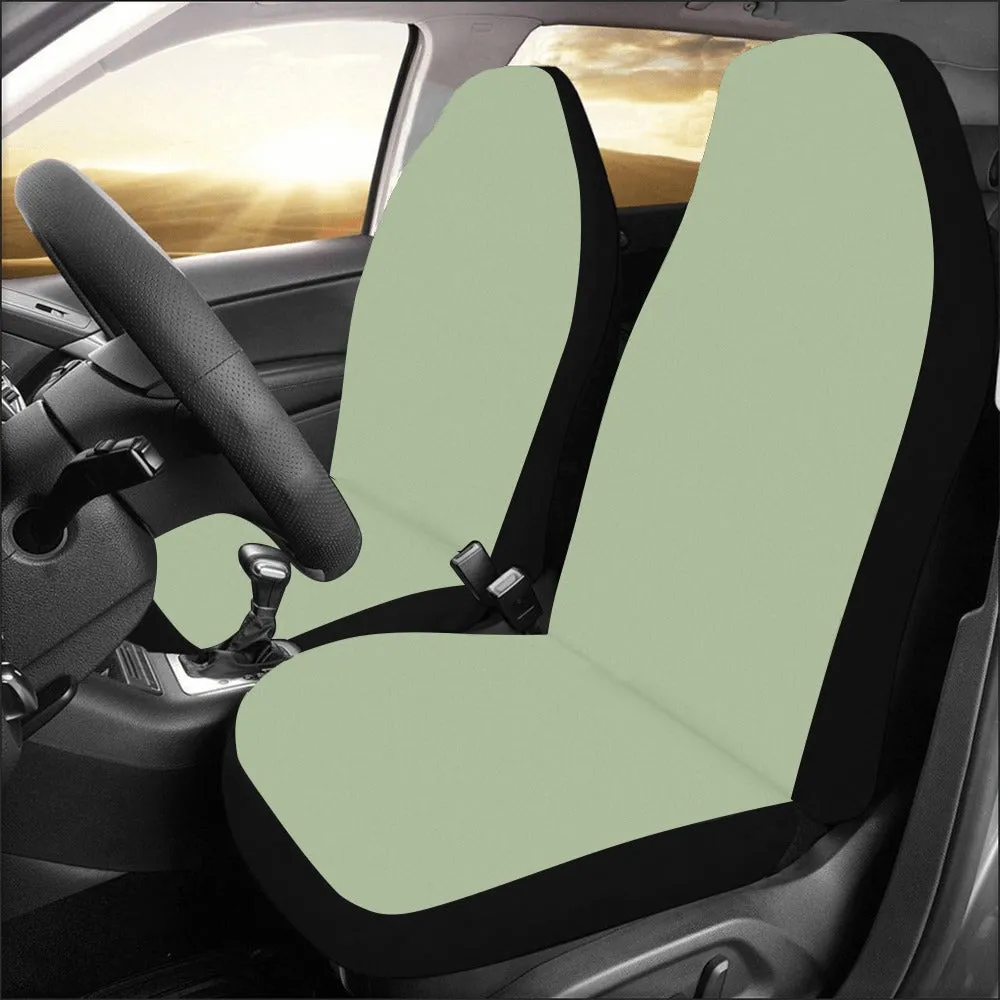 Sage Green Car Seat Covers 2 pc, Olive Solid Color Front Seat Covers Car RV SUV Vans Truck Seat Protector Accessories Auto