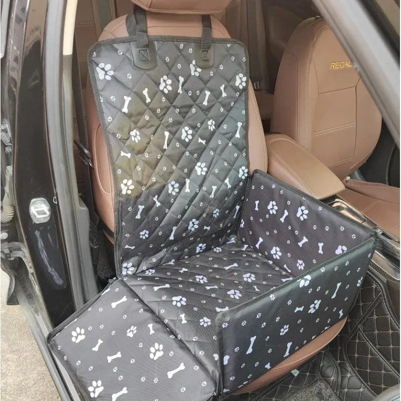 Waterproof Pet Car Seat Cover for Dogs - Durable Oxford Hammock with Foldable Travel Design