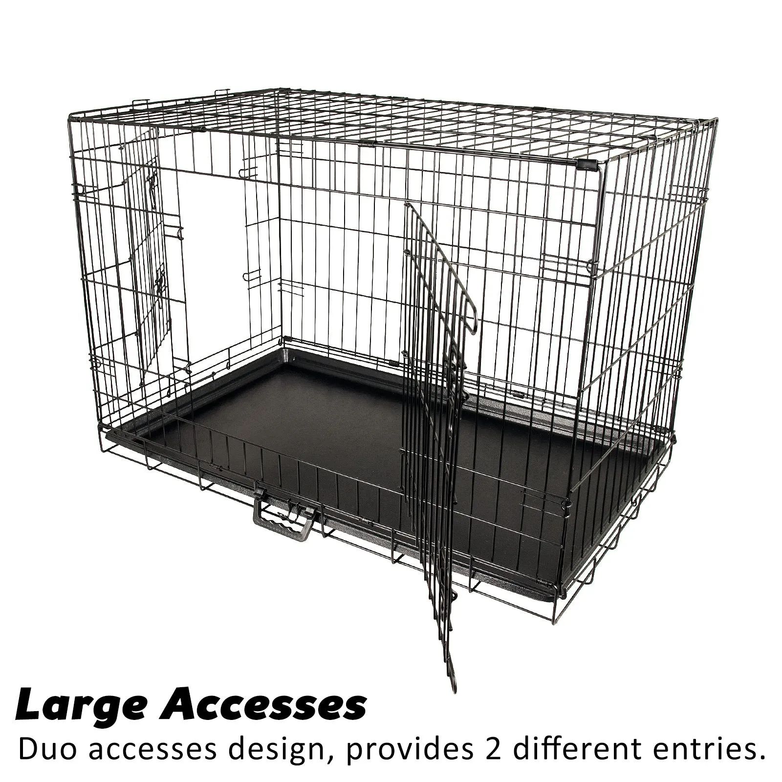 Wire Dog Cage Crate 48in with Tray   Cushion Mat   Pink Cover Combo